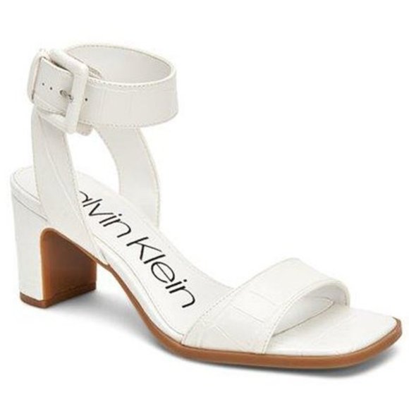 Calvin Klein Shoes - Calvin Klein Croc-Embossed Ankle-Strap Damita NEW